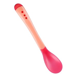Colher Infantil Termo Sensível Proteção Silicone Bebe Rosa