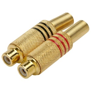 Jack Rca 6mm Metal Com Mola Vermelho