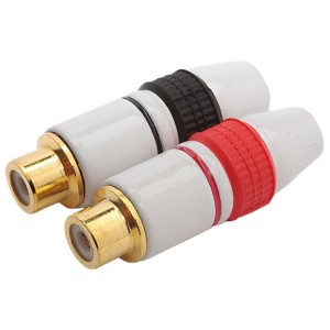 Jack Rca 6mm Esmaltado Com Ponta Gold Vermelho