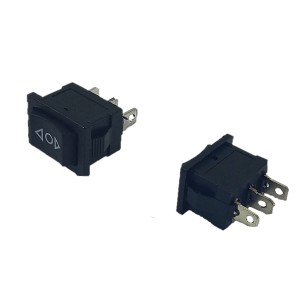 Chave Gangorra ON-OFF-ON 3P Preta KCD1-123-2 Momentanea