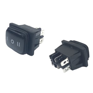 Chave Gangorra ON-OFF-ON 6P Preta KCD1-8013N-6R A Prova Dagua