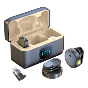 Microfone Sem Fio Lapela Duplo Iphone e Android P/ Gravaçoes