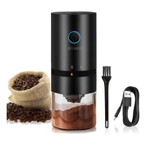 Moedor De Cafe Graos Eletrico Portatil Recarregavel Usb Inox Preto