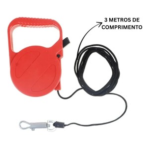 Guia Retratil Coleira Passeio Pet Cachorro Ate 20kg 3M VERMELHA