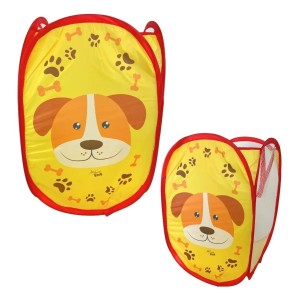 Cesto De Roupa Organizador Multiuso Tecido Dobrável Cachorro Telado