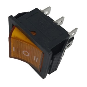 Chave Gangorra ON-OFF-ON 6 Terminais Amarela KCD2-203N